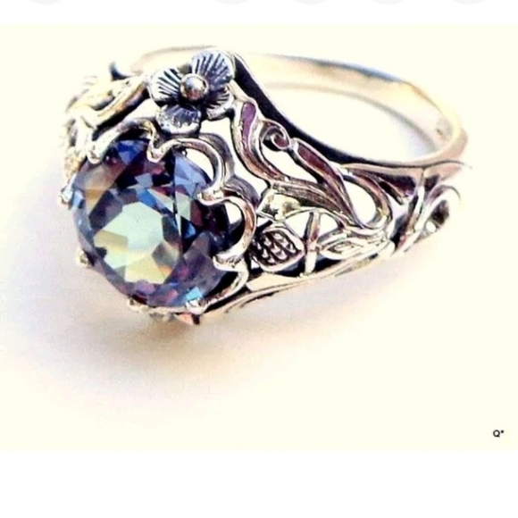 925 silver gorgeous multi colorful stone women's ring - Picture 8 of 11